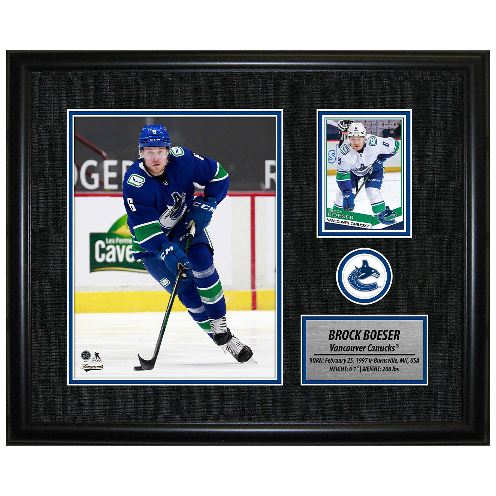 FRAMEWORTH BROCK BOESER VANCOUVER CANUCKS FRAMED PHOTOCARD PRINT