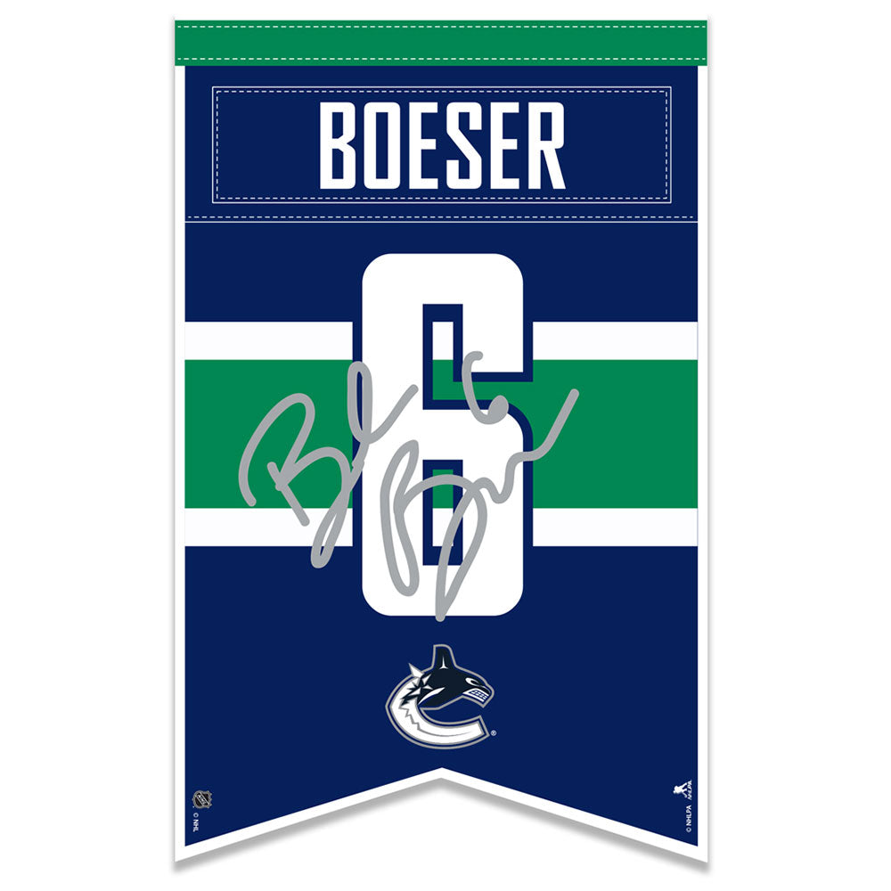 BROCK BOESER VANCOUVER CANUCKS PLAYER BANNER