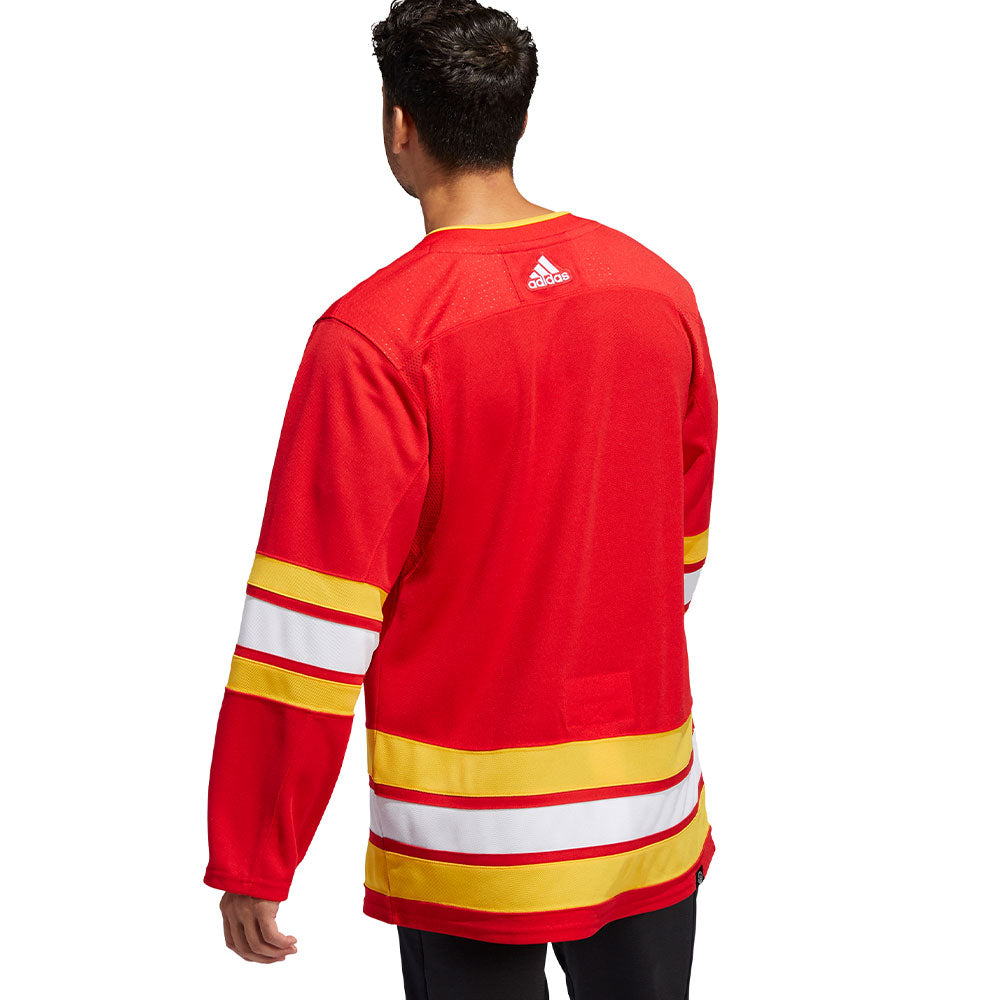 CALGARY FLAMES ADIDAS ADIZERO PRIMEGREEN AUTHENTIC RED HOME JERSEY