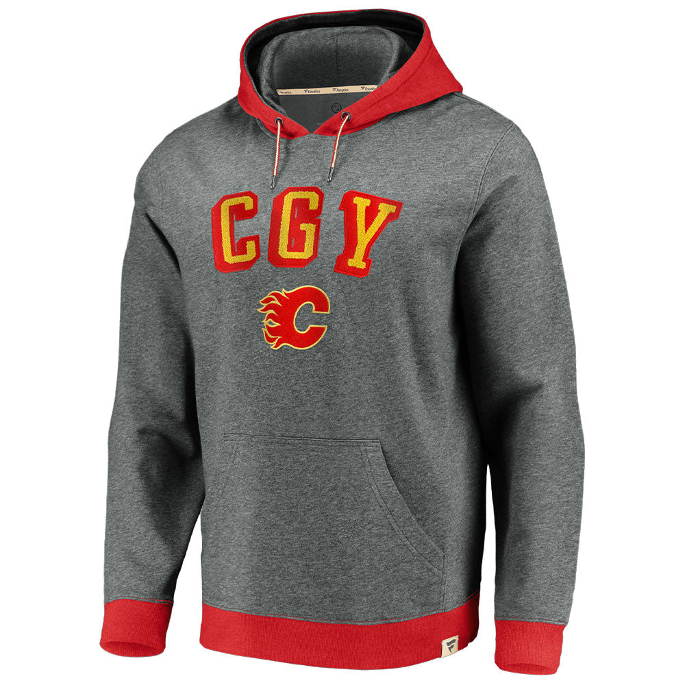 CALGARY FLAMES FANATICS MEN'S TRUE CLASSICS COLOUR BLOCK HOODIE