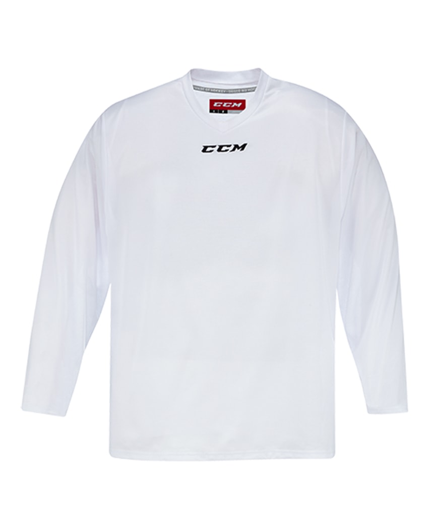 white hockey practice jersey