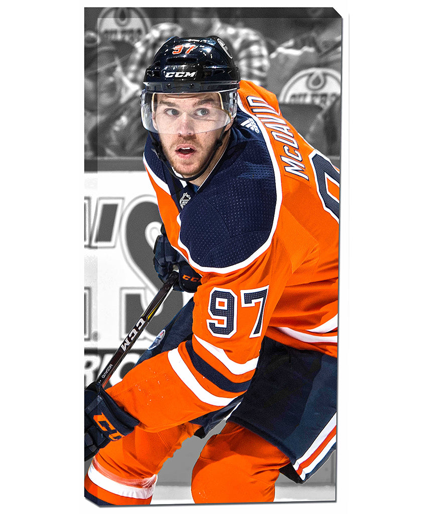 Connor Mcdavid Edmonton Oilers Authentic Canvas Print 14x28 Pro Hockey Life