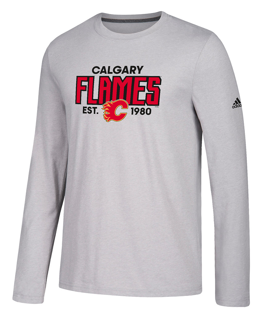 CALGARY FLAMES ADIDAS MEN'S GO TO PERFORMANCE ESTABLISHED LONGSLEEVE SHIRT