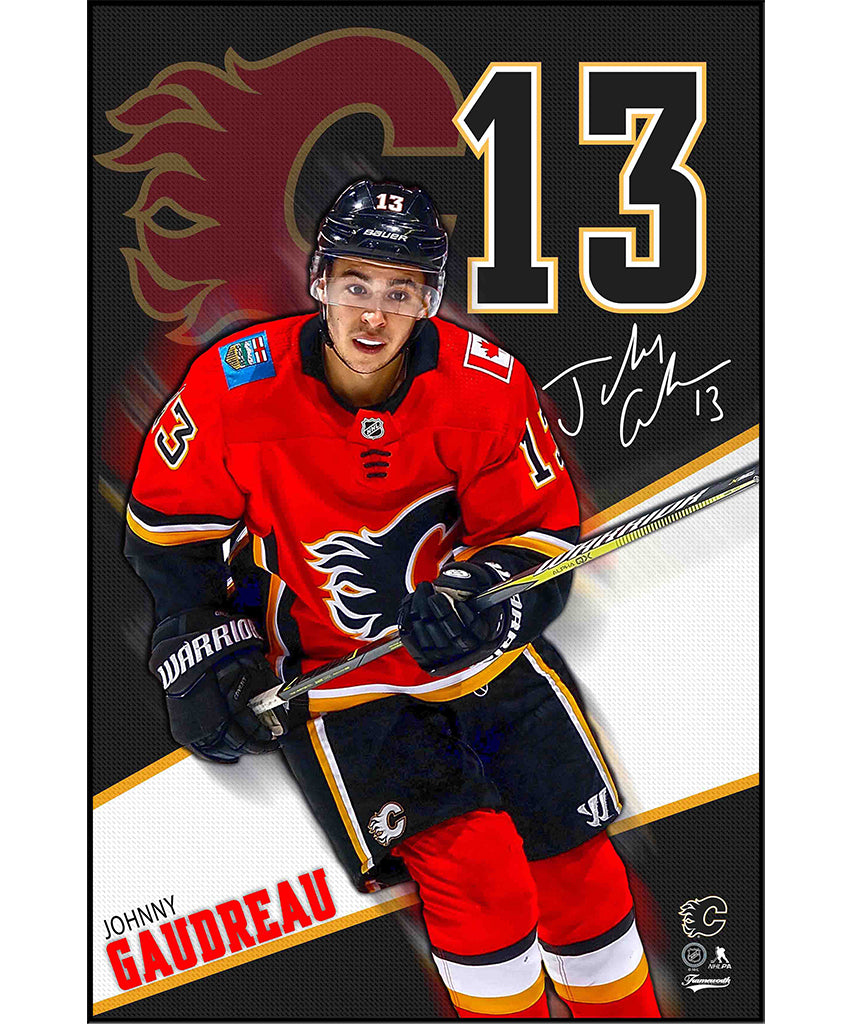 JOHNNY GAUDREAU CALGARY FLAMES AUTHENTIC POSTER PLAQUE - 22X34 – Pro