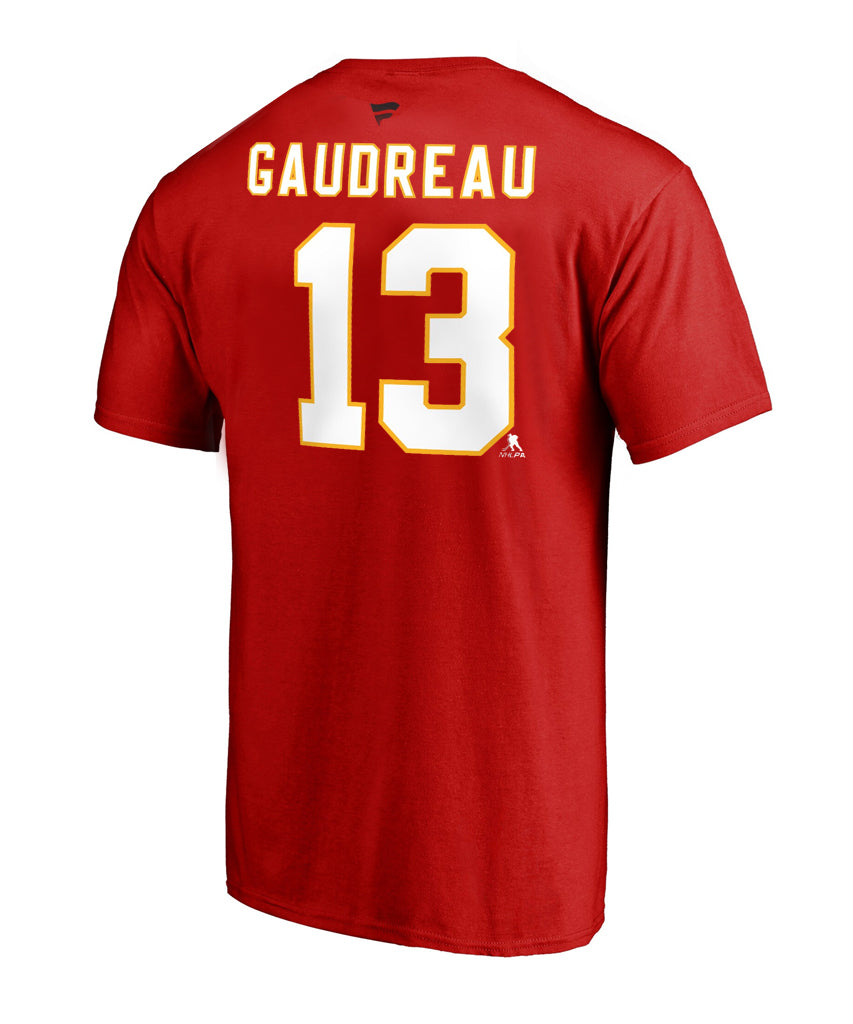 JOHNNY GAUDREAU CALGARY FLAMES FANATICS MEN'S NAME AND NUMBER T SHIRT