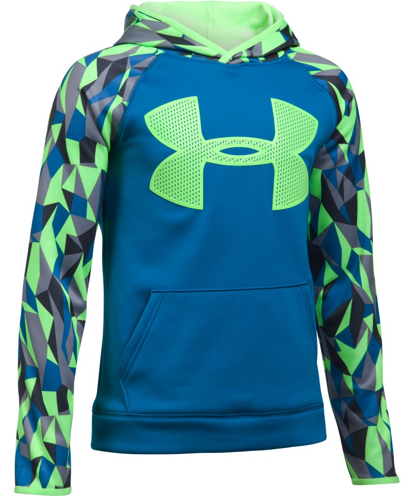 blue and green under armour hoodie