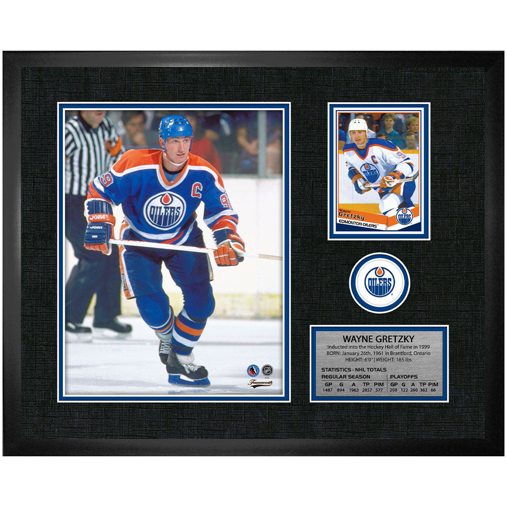 FRAMEWORTH WAYNE GRETZKY EDMONTON OILERS FRAMED PHOTOCARD PRINT