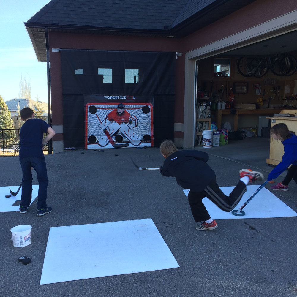 Simple Hockey net garage door protector  Garage Door Installation