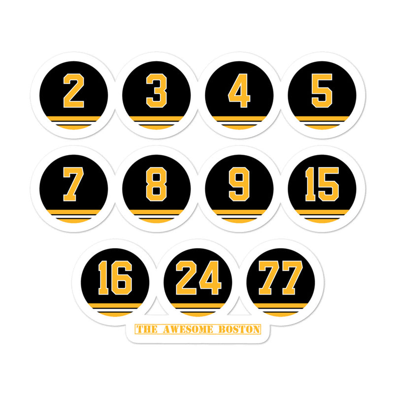 Black \u0026 Gold Retired Numbers Sticker 