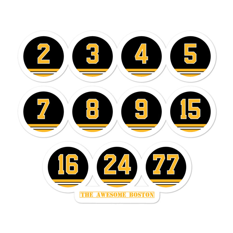 boston bruins jersey numbers