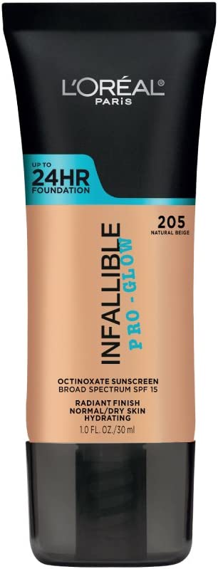 L'oreal Infallible Pro Glow 24HR Lasting Foundation 205 Natural Beige