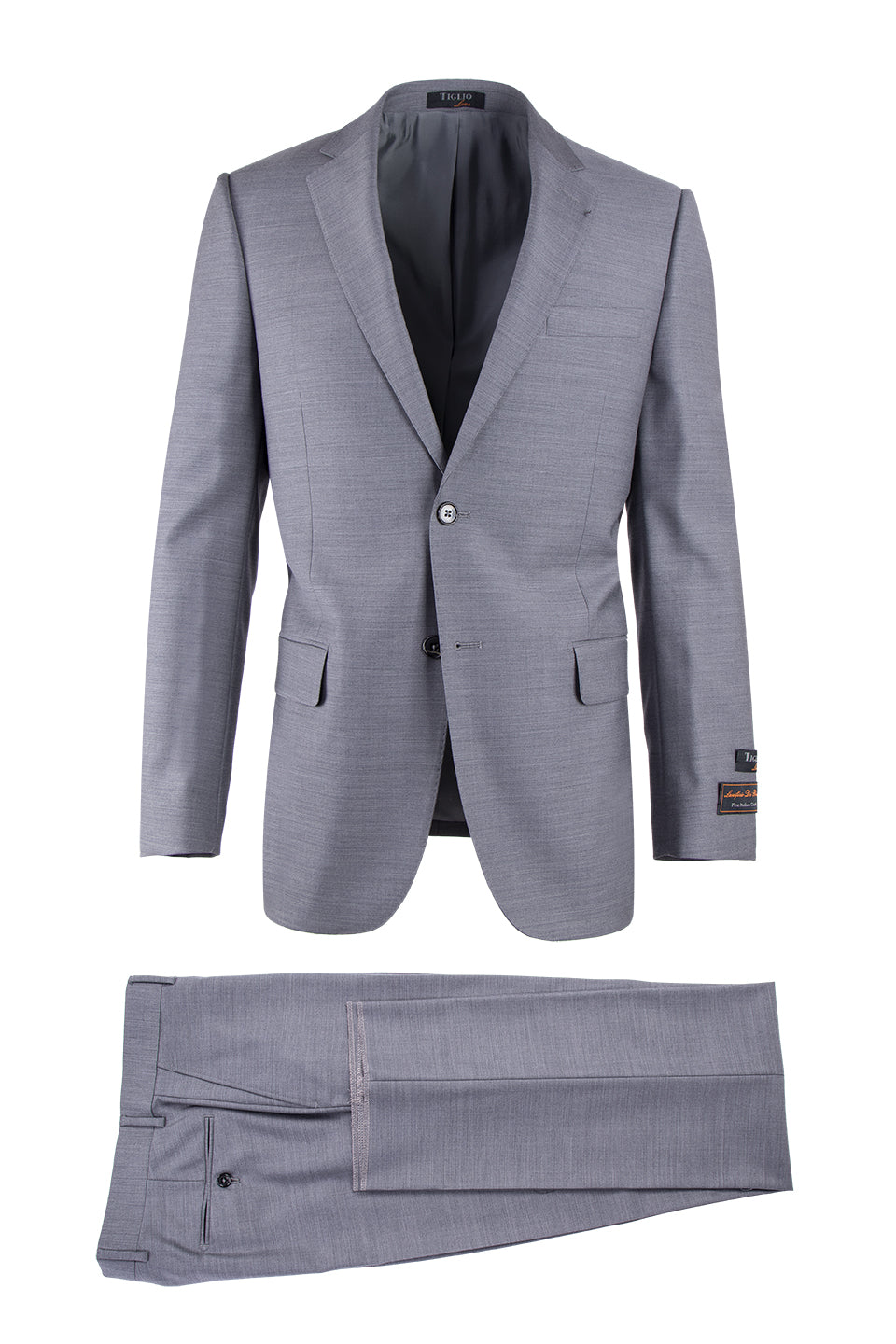 Novello Light Gray, Modern Fit, Pure Wool Suit by Tiglio Luxe E09063/2 ...