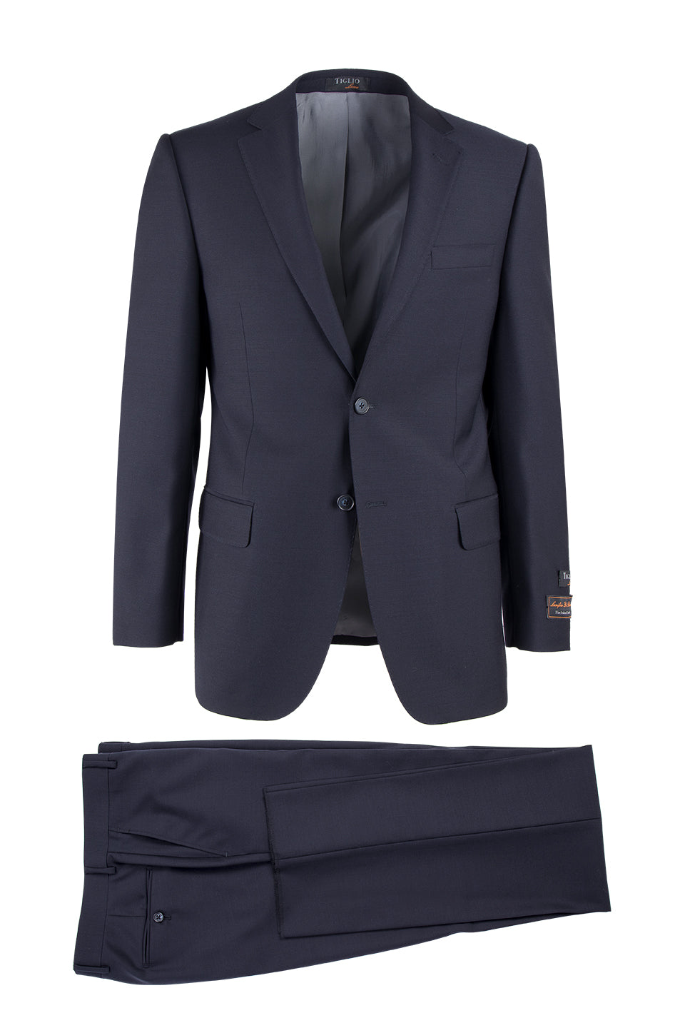 Novello Navy, Modern Fit, Pure Wool Suit by Tiglio Luxe TIG1002 | Tiglio