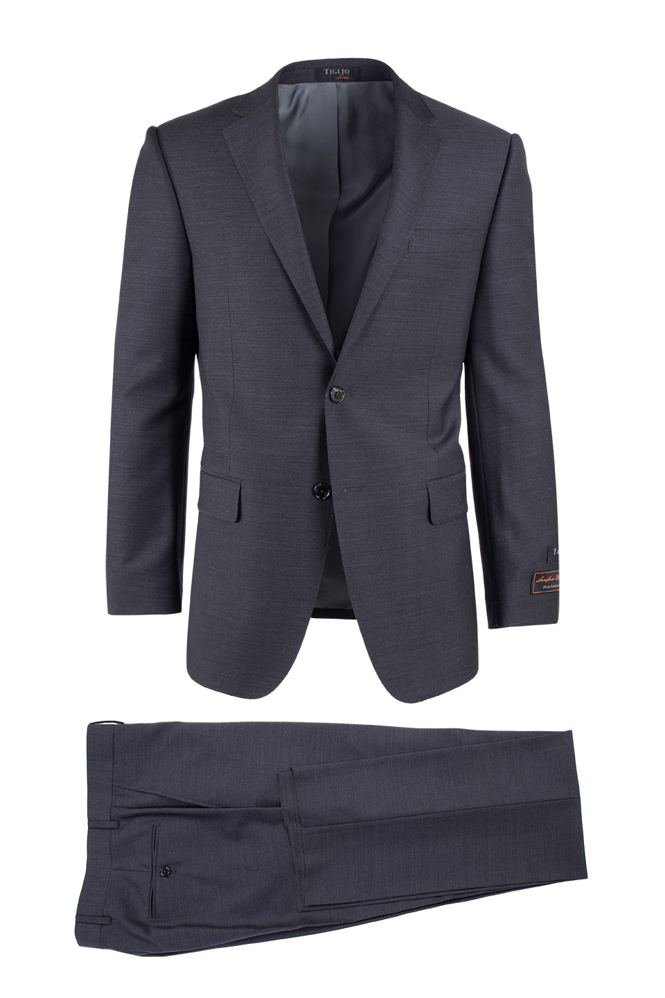 Novello Charcoal Gray, Modern Fit, Pure Wool Suit by Tiglio Luxe TIG10 ...