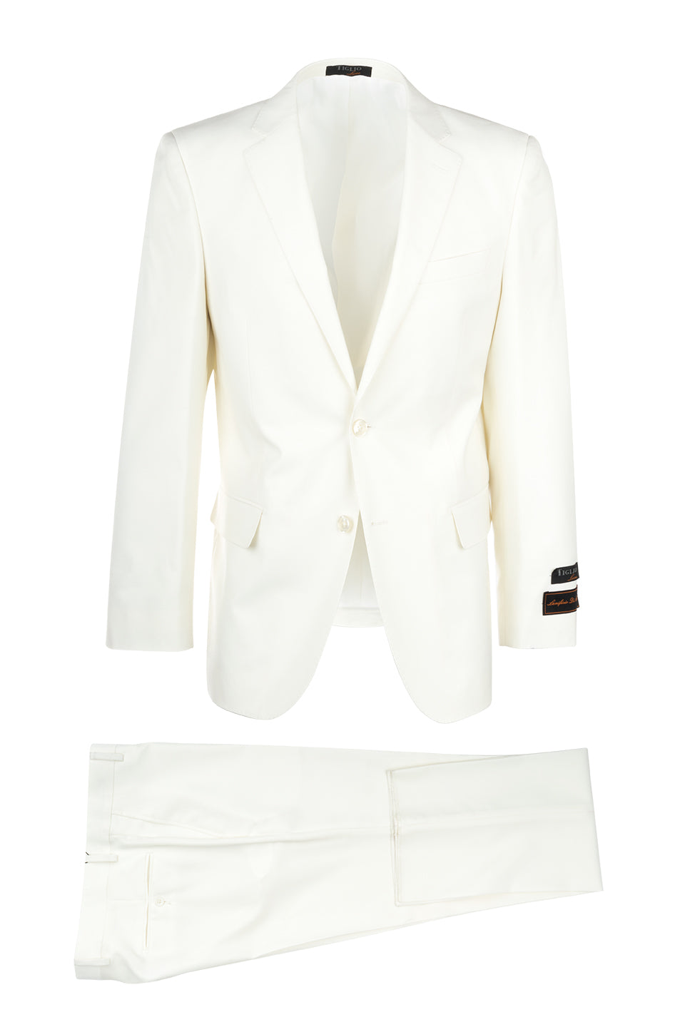 Novello Off-white, Modern Fit, Pure Wool Suit by Tiglio Luxe OFFWHITE ...