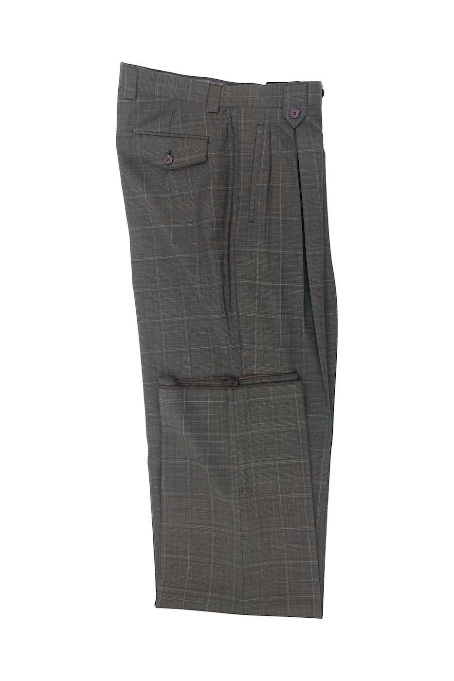 Brown Windowpane Wide Leg Wool Dress Pant 2576 by Tiglio Luxe TLS20060 ...