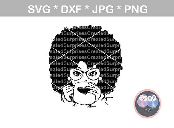 Download Afro woman, wild hair, afro, girl, digital download, SVG ...