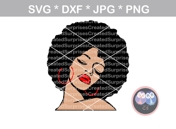 Download Afro woman colored face, black woman, digital download ...