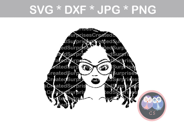 Download Afro woman, locs, diva, wild hair, afro, girl, digital download, SVG, - CreatedSurprises