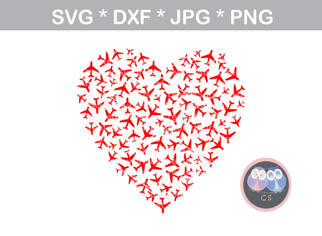 Airplane Heart Love Digital Download Digital Download Svg Dxf C Createdsurprises