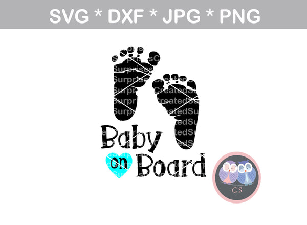 Download Baby on board, baby feet, heart, love, digital download ...