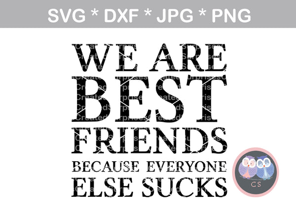 Download Best Friends because everyone else sucks, digital download, SVG, DXF, - CreatedSurprises