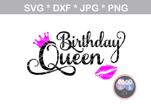 Download Birthday Queen, crown, lips, digital download, SVG, DXF, cut file, per - CreatedSurprises