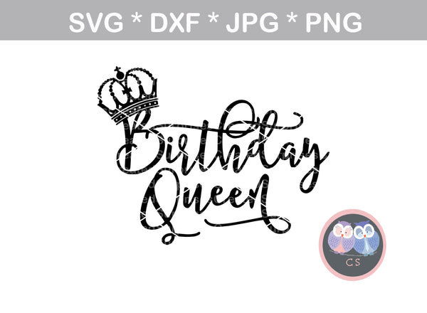 Download Birthday Queen, crown, digital download, SVG, DXF, cut ...