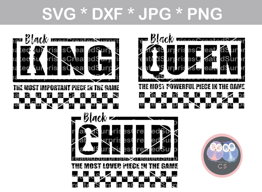 Download Black King Queen Child Saying Chess Digital Download Svg Dxf C Createdsurprises