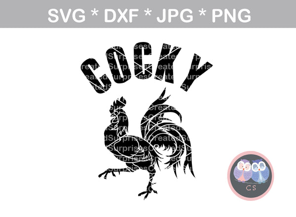 Download Cocky, Rooster, Funny, saying, digital download, SVG, DXF ...