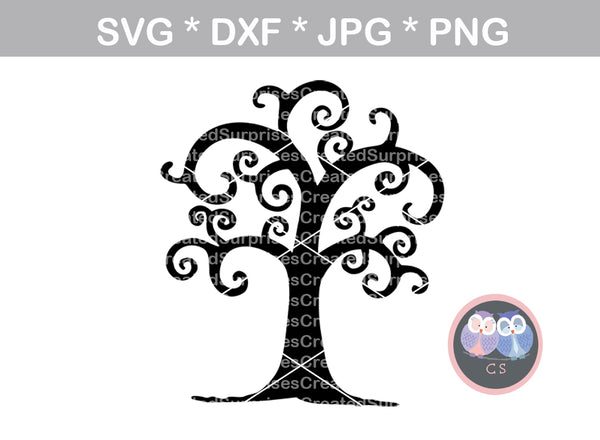 Download Curly Tree, family tree, swirl tree, tree, digital ...