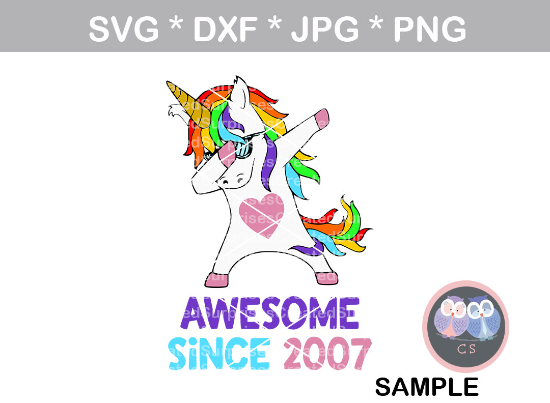 Download Dab Unicorn Awesome Since Date Of Choice All Numbers Included Digi Createdsurprises