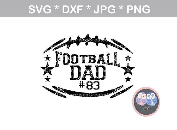 Download Football Dad, (all numbers included), ball, stars, football, digital d - CreatedSurprises