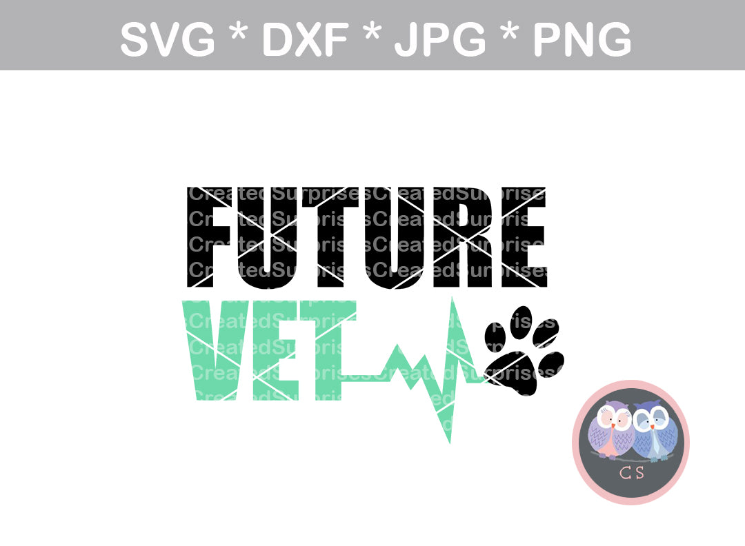 Download Future Vet Heartbeat Animal Pawprint Digital Download Svg Dxf C Createdsurprises