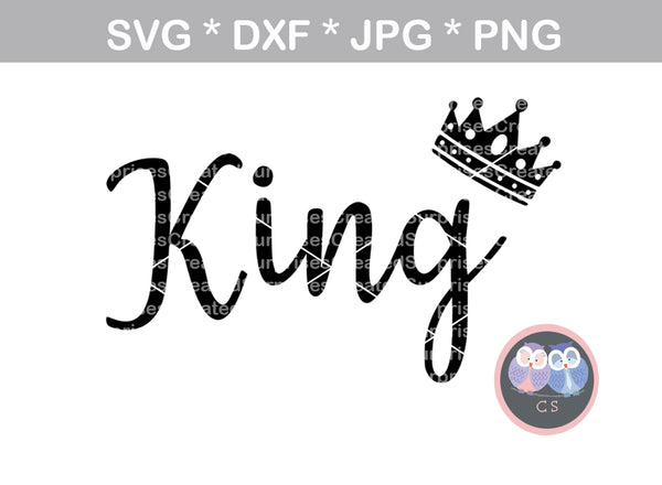 Download King, Queen, crowns, crown, digital download, SVG, DXF, cut file, pers - CreatedSurprises