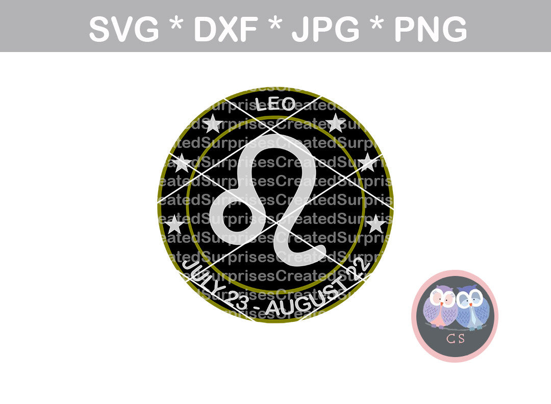 Leo Zodiac Emblem July 23 August 22 Birthday Digital Download Createdsurprises