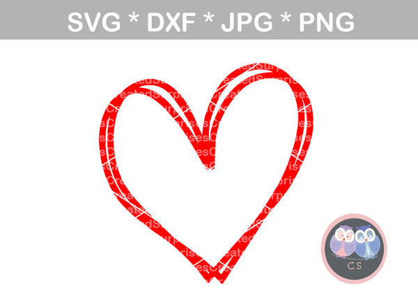Lined Hearts, Valentine, heart, love, digital download, SVG, DXF, cut ...