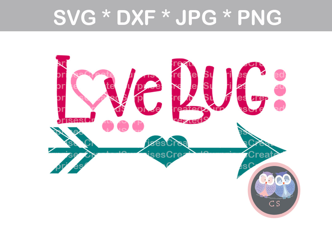 Love Bug Valentine Arrow Heart Cute Digital Download Svg Dxf C Createdsurprises