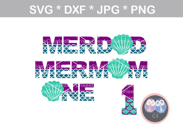 Download Mermaid Birthday Family, Mom, Dad, Birthday girl, One,1 ...