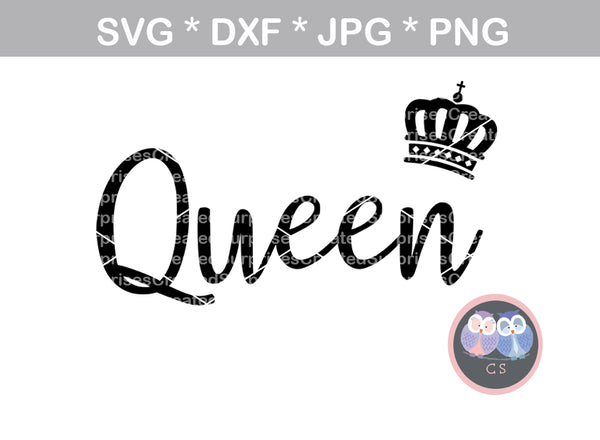 Download King, Queen, crowns, crown, digital download, SVG, DXF ...