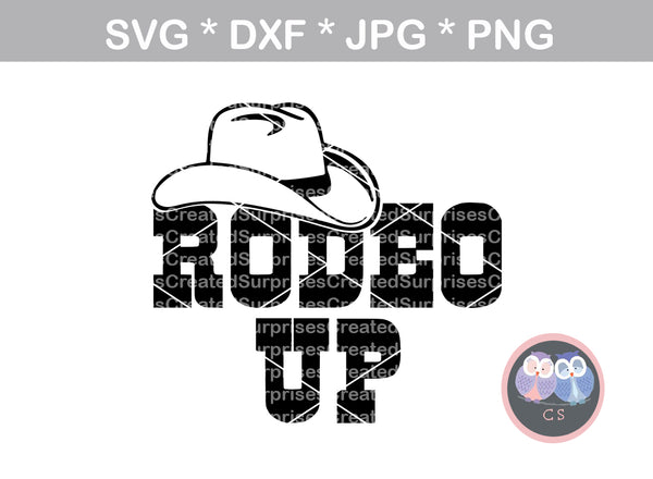 Download Rodeo Up, cowboy hat, digital download, SVG, DXF, cut file ...