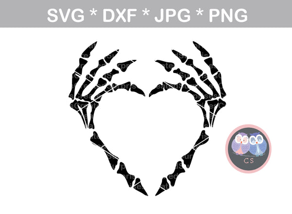 Download Skeleton heart hands, Halloween, digital download, SVG, DXF, cut file, - CreatedSurprises