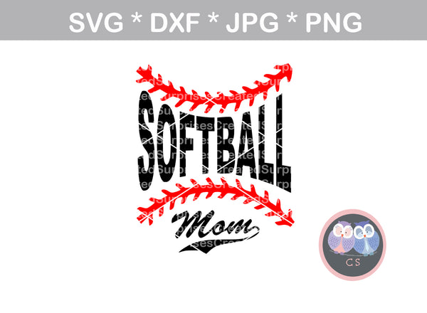 Download Softball Mom, Laces, ball, softball, digital download, SVG ...