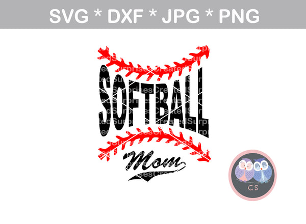 Download Softball Mom, Laces, ball, softball, digital download, SVG, DXF, cut f - CreatedSurprises