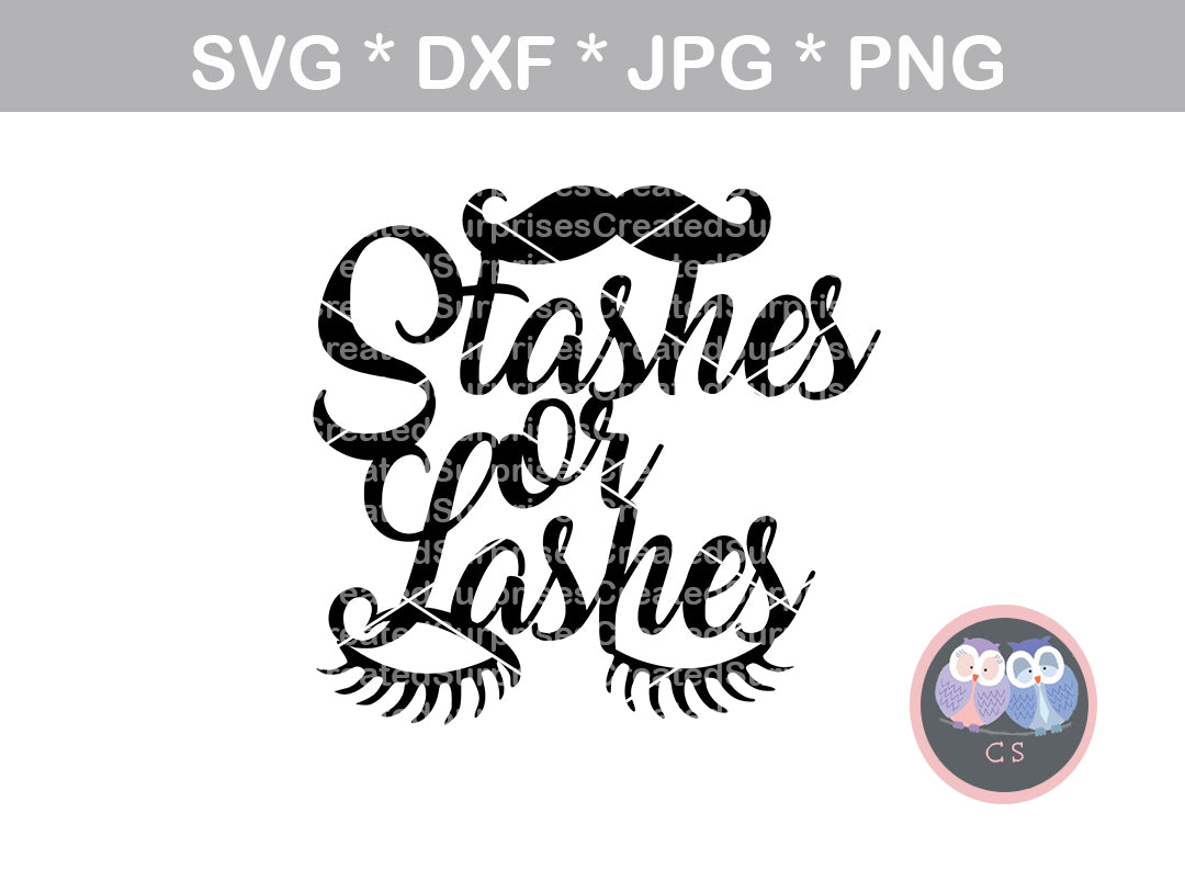 Download Stashes Or Lashes Gender Reveal Cake Topper Digital Download Svg Createdsurprises