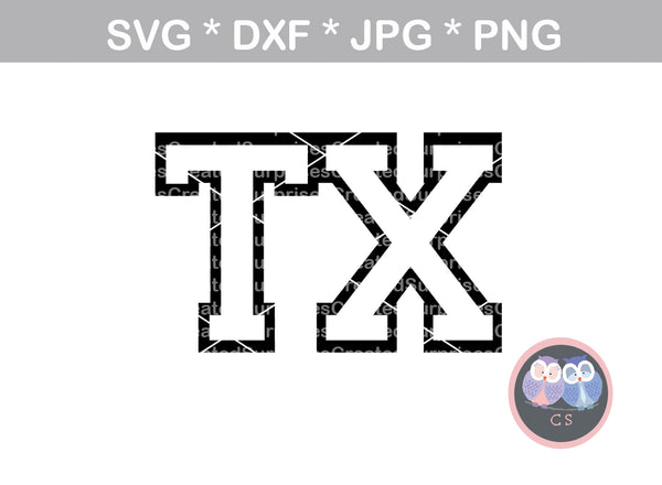 Texas Outline, TX, digital download, SVG, DXF, cut file ...