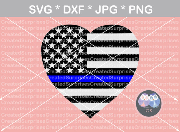 Download Thin blue line, Police, heart, Vertical, flag, Hero ...