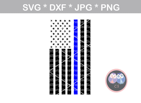 Download Thin blue line, Police, heart, Vertical, flag, Hero ...