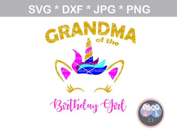 Download Mommy Daddy Grandma Grandpa Of The Birthday Girl Unicorn Face Ho Createdsurprises