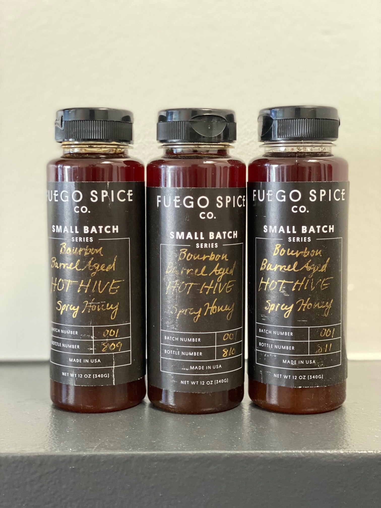 Bourbon Barrel Aged HOT HIVE Spicy Honey | Small Batch Series - Fuego Box Hot Sauce Store product image